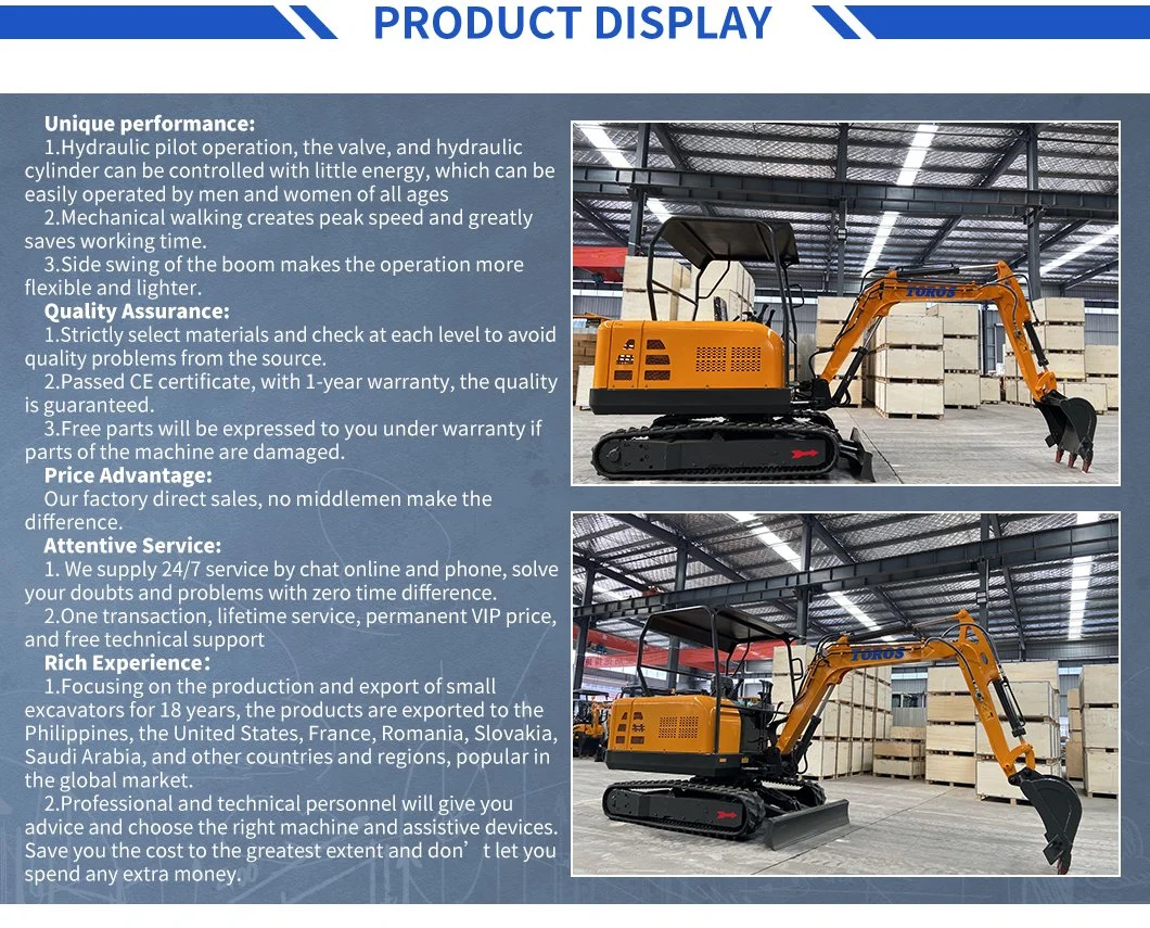 3 Ton Small Digger Mini Excavator Track Width with Hydraulic Quick Connector